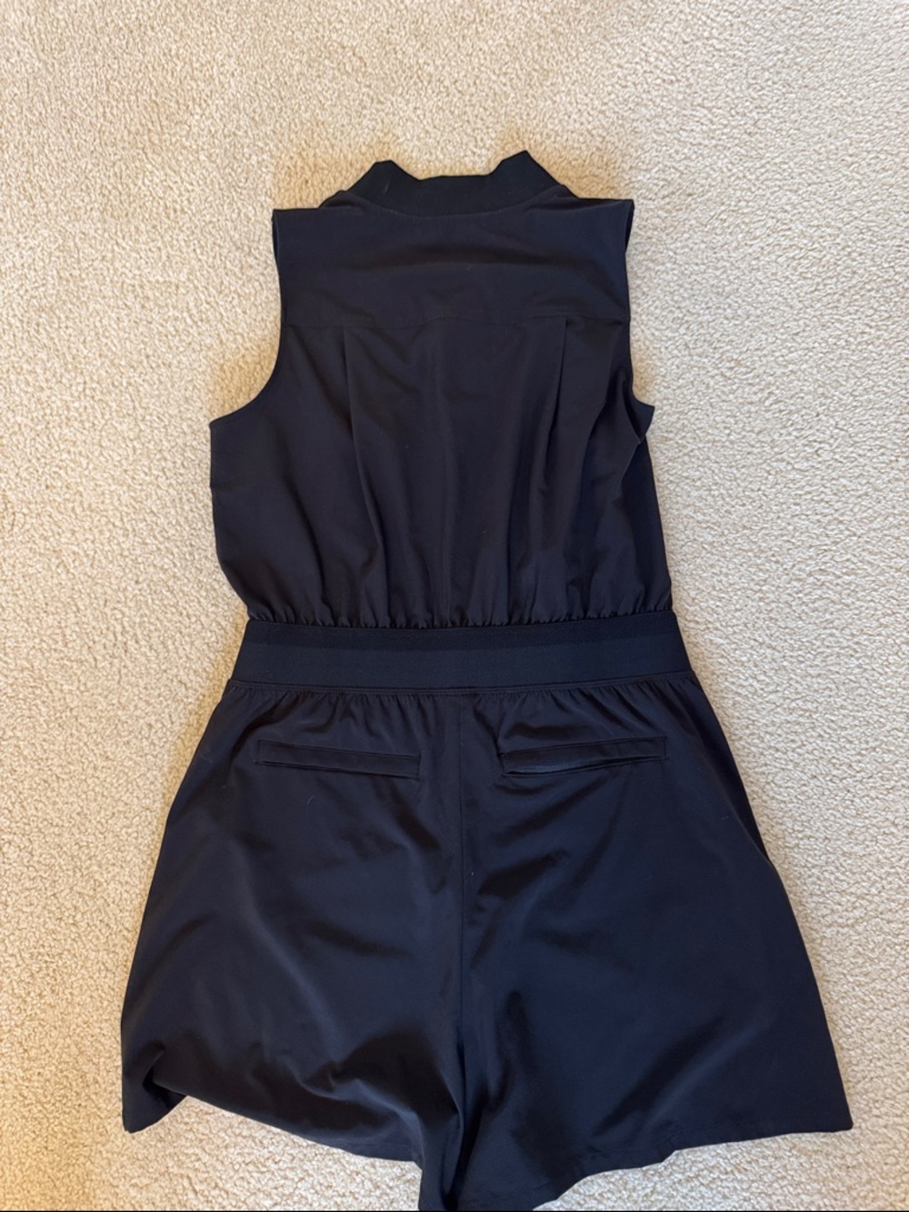 Athleta Black Sleeveless Zip-Front Romper - Picture 4 of 4